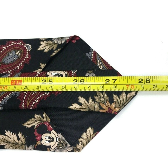 Walt Disney Mickey Mouse Tie Paisley Floral Elegant Vintage Novelty Character - Picture 8 of 9